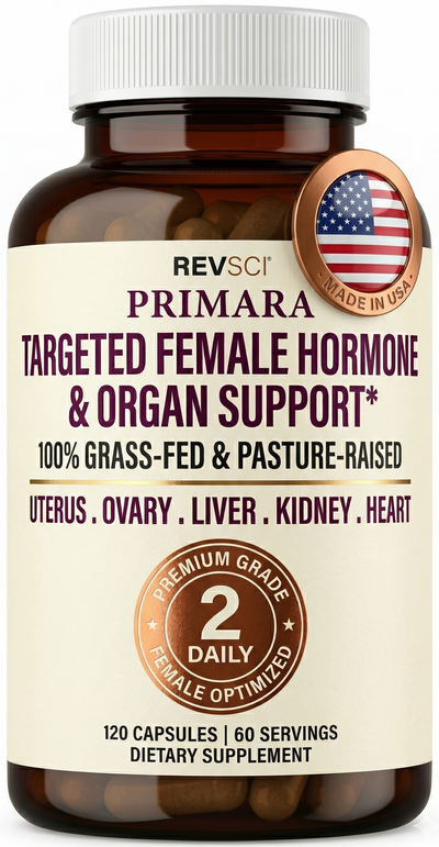 PRIMARA Beef Organ Supplement for Women - 5 Grassfed Organs - Made in USA