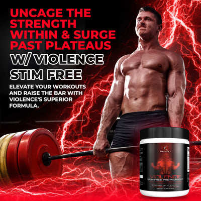 VIOLENCE Stim Free Pre Workout Powder by REVSCI, Precision Dosed Non Stim Preworkout Pump Pre Workout Caffeine Free Pre Workout Powder, Pump Supplement & Stimulant Free Nitric, Watermelon, 25 Servings