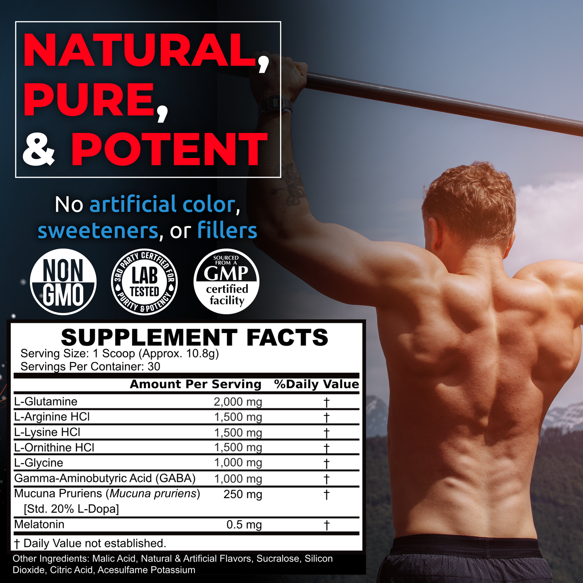 REGAINS MAX - Polvo natural del suplemento de apoyo de la hormona de crecimiento humano HGH