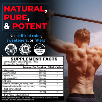 REGAINS MAX - Polvo natural del suplemento de apoyo de la hormona de crecimiento humano HGH