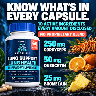 RESPIRE fully disclosed formula with no proprietary blend