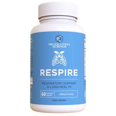 Revolution Science RESPIRE Lung Support Supplement – Super Lungs Complex for Lung Detox & Lung Cleanse Support, Clear Lungs + Bronchial & Sinus Support, 60 Veg Capsules Unit Pack