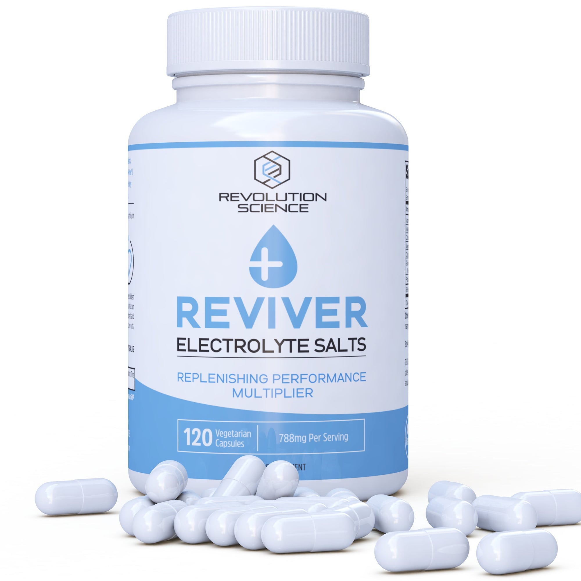 REVIVER Superior Absorption Electrolyte Pills - Salt Tablets for Runners & Fasting Electrolytes Supplement, Sugar-Free Salt Pills for Hydration, Cramp Defense, Keto Support 120, Electrolyte Capsules