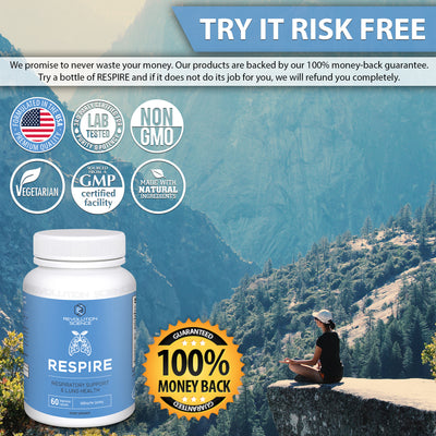 Revolution Science RESPIRE Lung Support Supplement – Super Lungs Complex for Lung Detox & Lung Cleanse Support, Clear Lungs + Bronchial & Sinus Support, 60 Veg Capsules Unit Pack