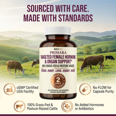 PRIMARA Sourcing and Quality - Grass Fed Pasture Raised cGMP USA
