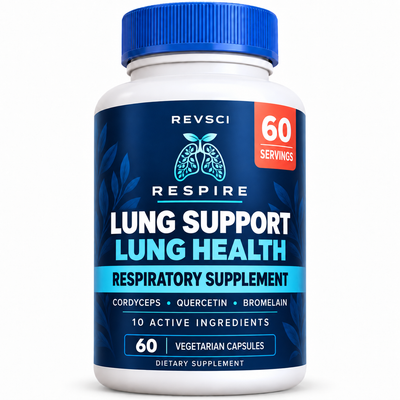 RESPIRE lung support supplement, 60 vegetarian capsules and 60 servings