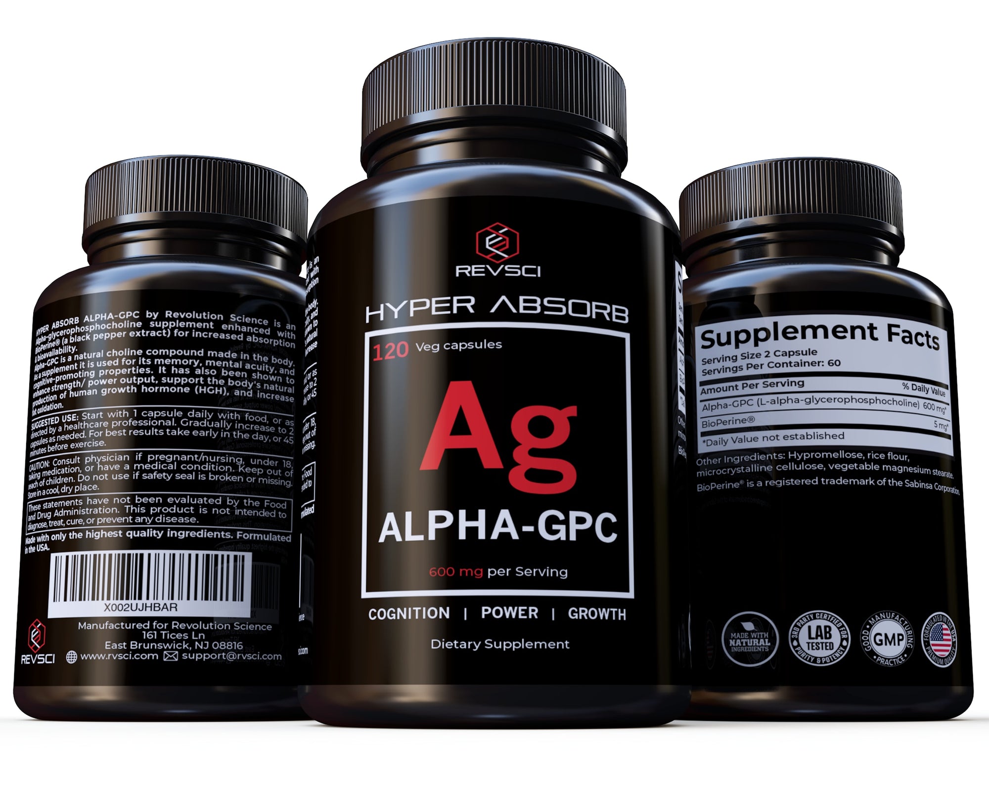 Hyper Absorb Alpha GPC, Brain Nootropic & Choline Supplement by
