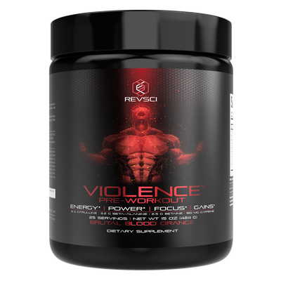 VIOLENCE Pre-Workout Powder - Clinically Dosed Energy, Power, Focus, Pump, & Gains - 180 mg Caffeine